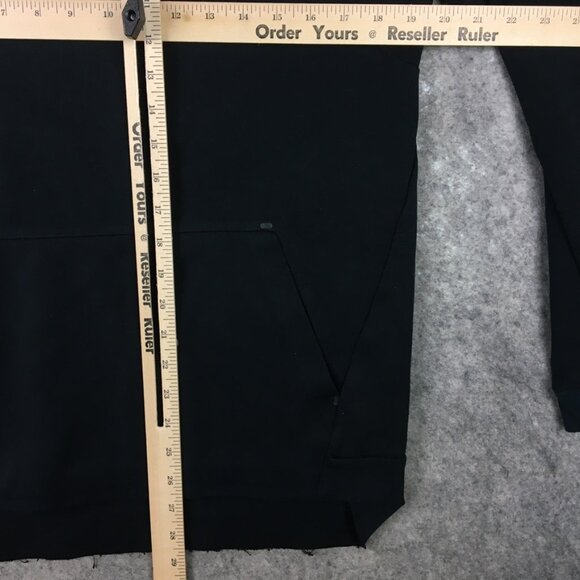 Nike Sweatshirt S Solid Black Kangaroo Pocket Crewneck Raglan Pullover Adult - Picture 8 of 12